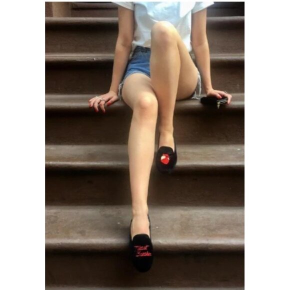 Heart Breaker Velvet SMOKING SHOE HEARTBREAKER smoking shoes Loafers Size 8 - Picture 12 of 14